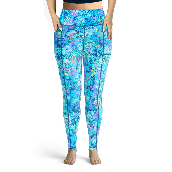 Spacefish Army Womens Turtle Tie Dye Leggings