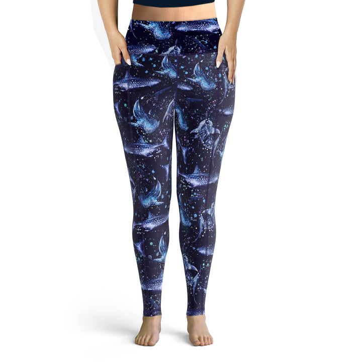 Spacefish Army Womens Whale Shark Wonderland Leggings