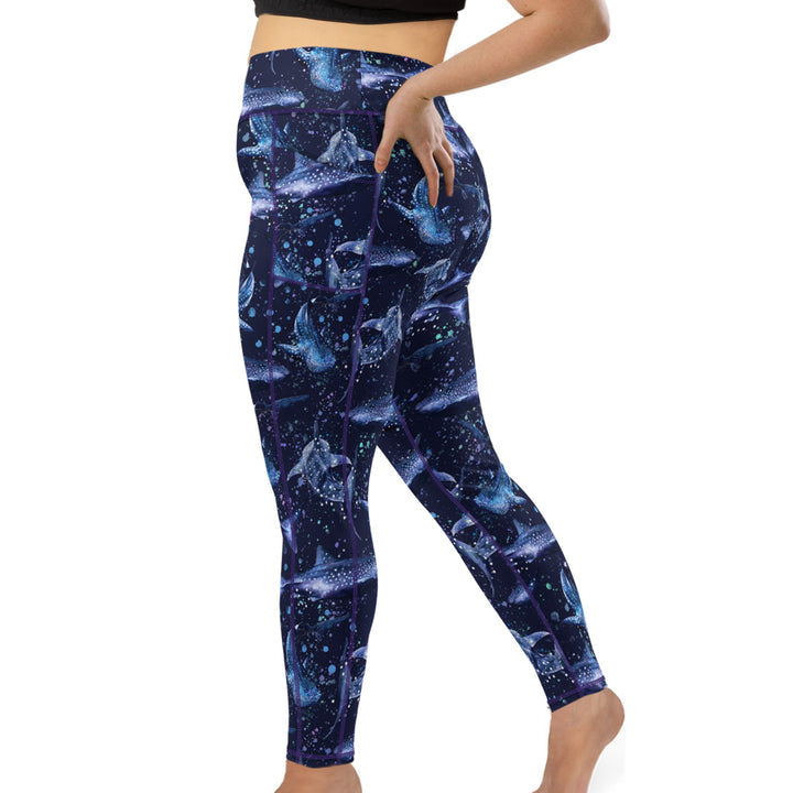 Spacefish Army Womens Whale Shark Wonderland Leggings