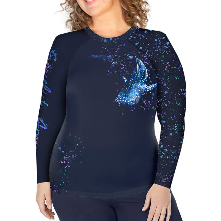 Spacefish Army Womens Whale Shark Wonderland Rashguard