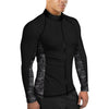 Spacefish Army Mens Tiger Shark Tribal Zip Rashguard