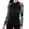 Spacefish Army Womens Electric Blue Octofloral Zip Rashguard