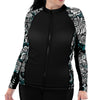 Spacefish Army Womens Electric Blue Octofloral Zip Rashguard