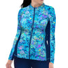 Spacefish Army Womens Turtle Tie Dye Zip Rashguard