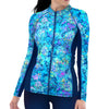 Spacefish Army Womens Turtle Tie Dye Zip Rashguard