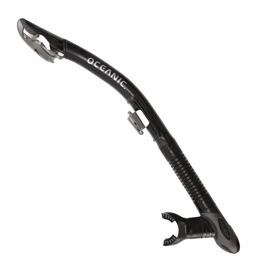 Black and gray snorkel with 'Oceanic' branding 