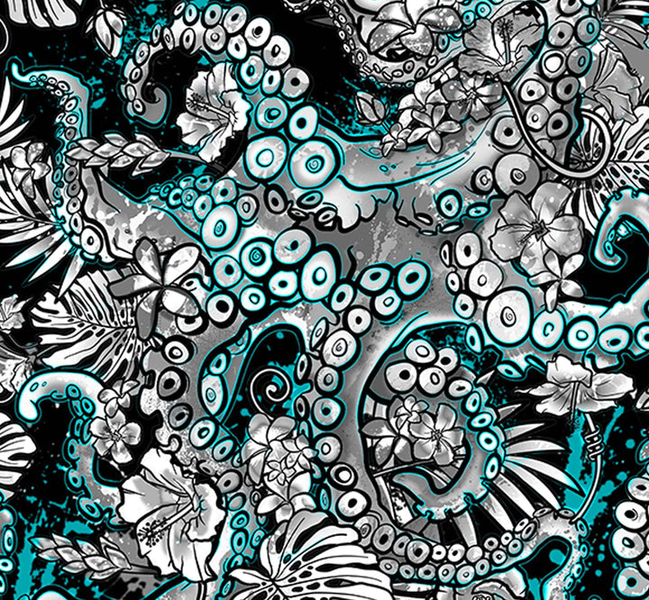 Spacefish Army Womens Electric Blue Octofloral Rashguard