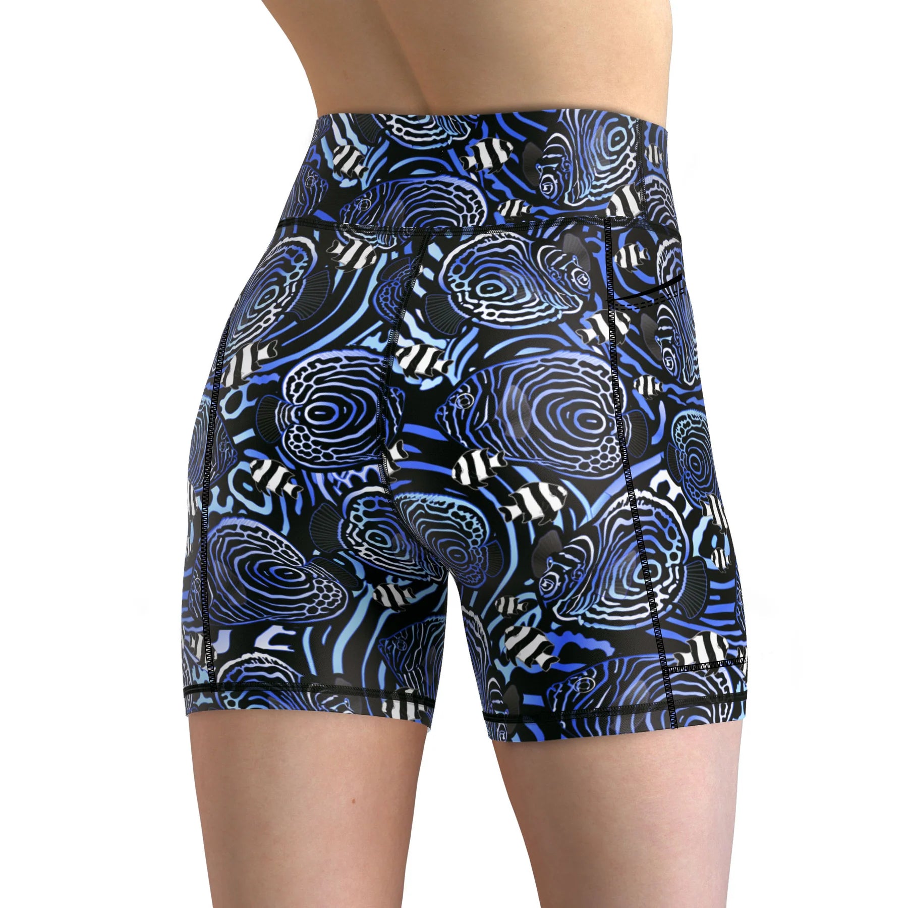 Spacefish Army Womens Angelfish Hypnosis Shorts