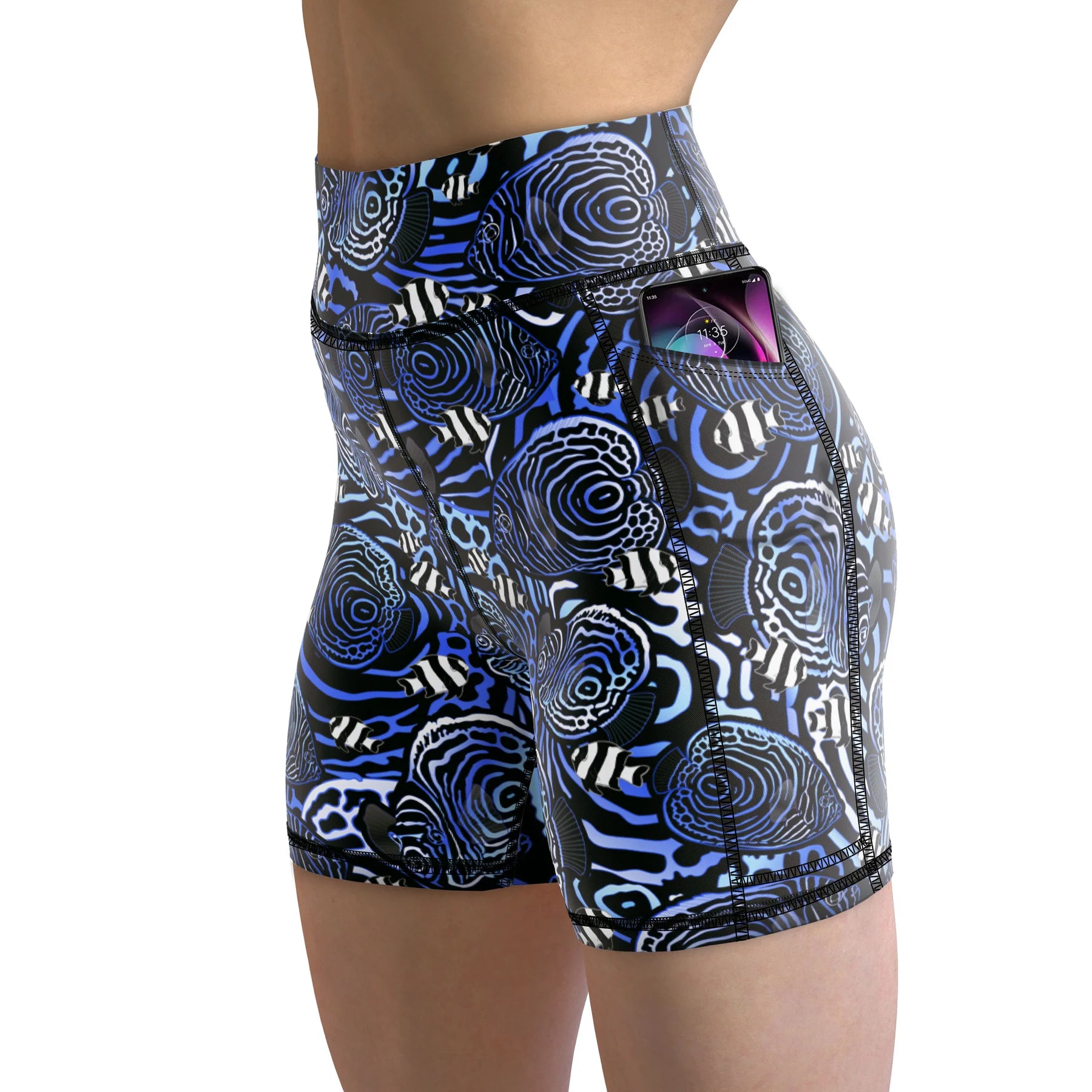 Spacefish Army Womens Angelfish Hypnosis Shorts