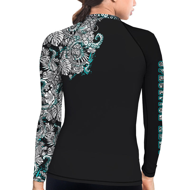Spacefish Army Womens Electric Blue Octofloral Rashguard