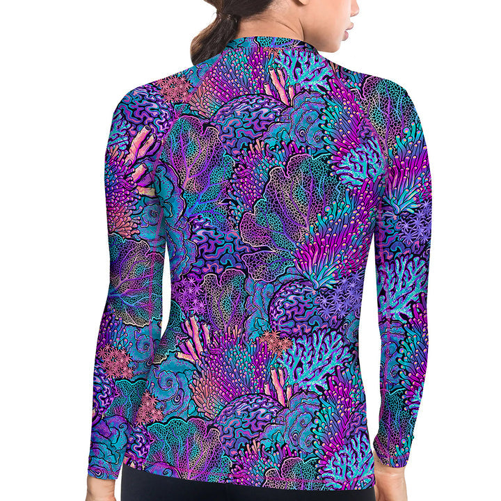 Spacefish Army Womens Coral Kaleidoscope Rashguard