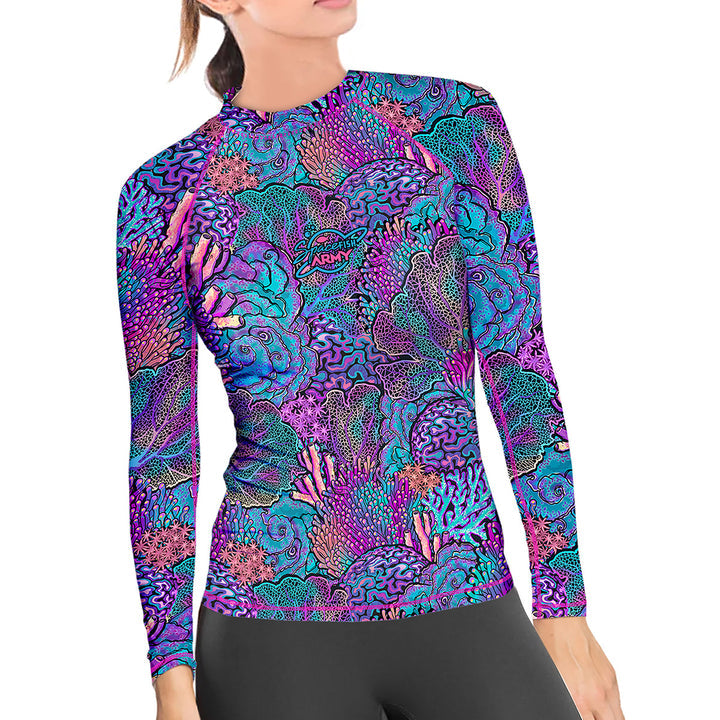 Spacefish Army Womens Coral Kaleidoscope Rashguard