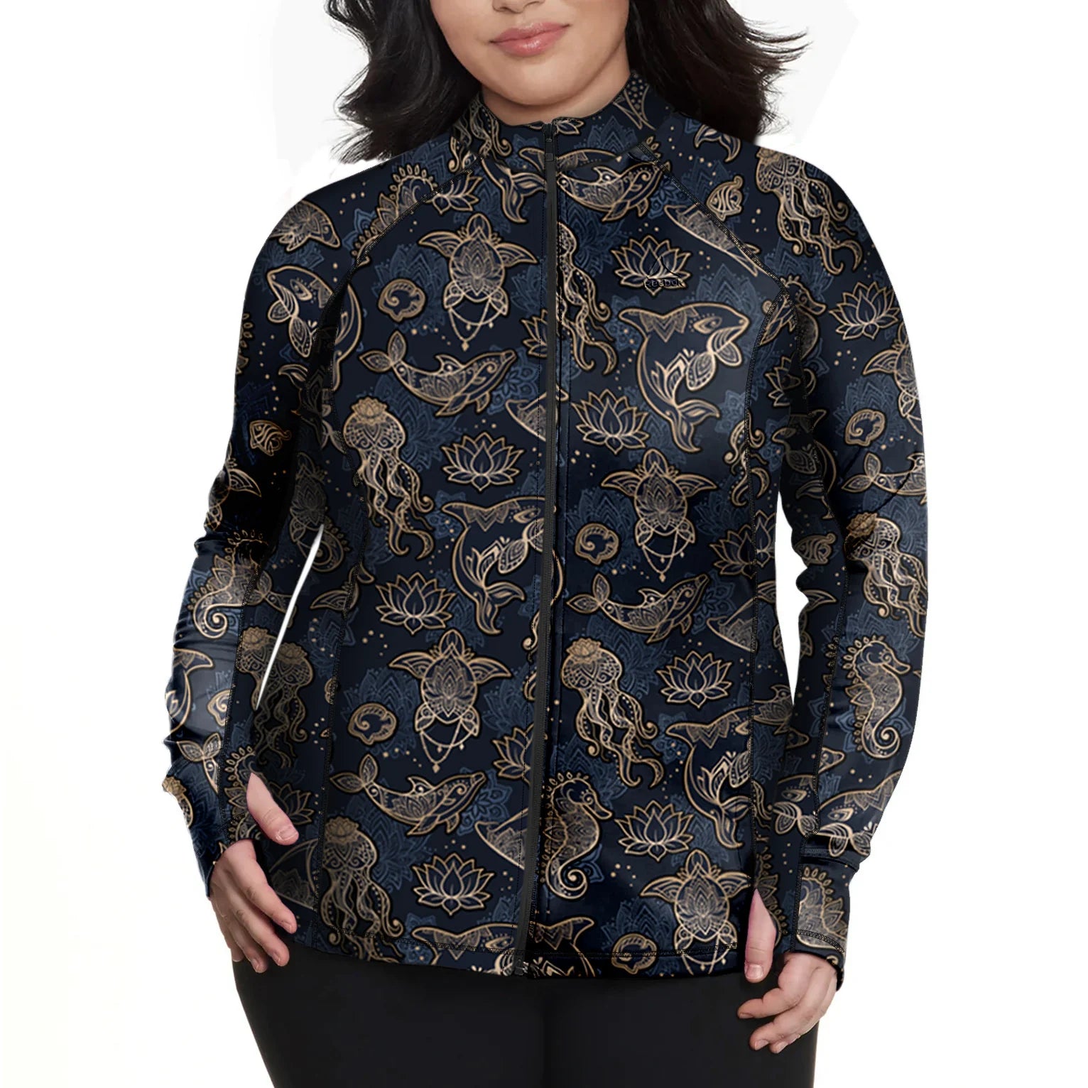 Spacefish Army Womens Ocean Mandala Zip Rashguards