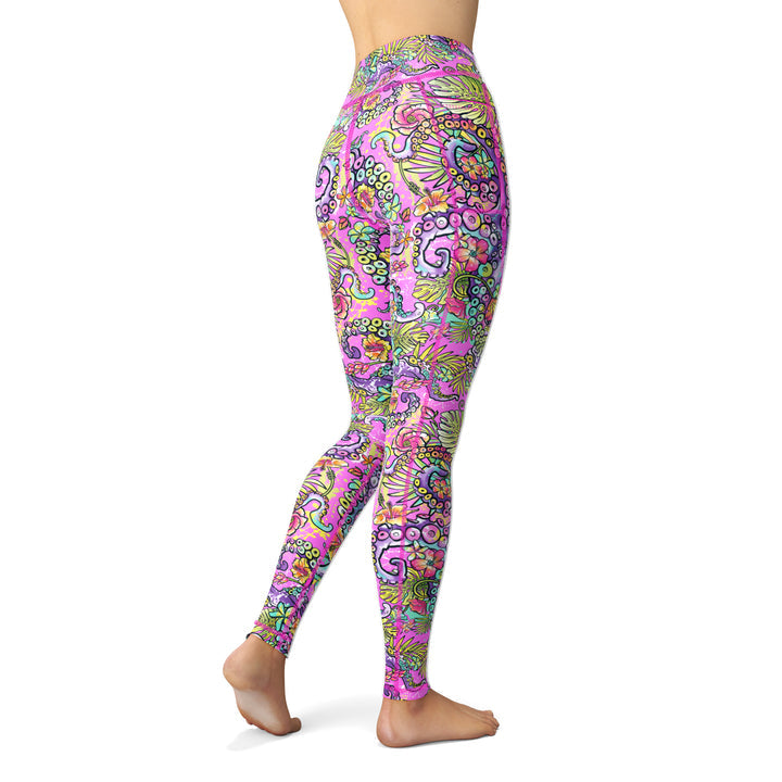 Spacefish Army Womens Octofloral Splatterparty Leggings