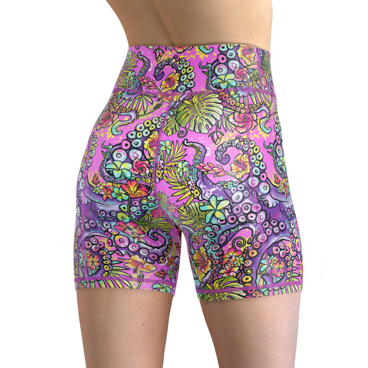 Spacefish Army Womens Octofloral Splatterparty Shorts