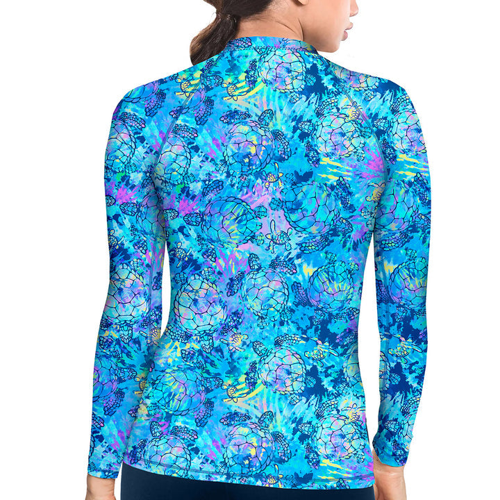 Spacefish Army Womens Turtle Tie Dye Rashguards