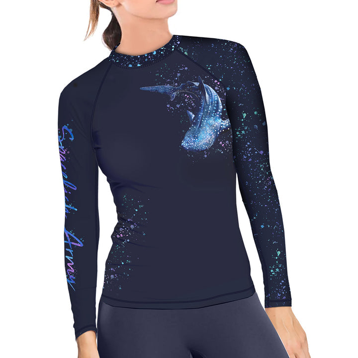 Spacefish Army Womens Whale Shark Wonderland Rashguard