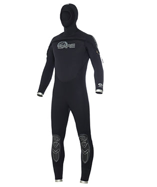 Bare 8/7mm Mens Velocity Hooded Semi-Dry Full Wetsuit