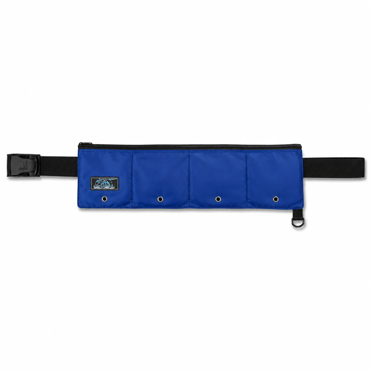 XS Scuba Zippered Pocket Weight Belt in blue, 4-pocket model