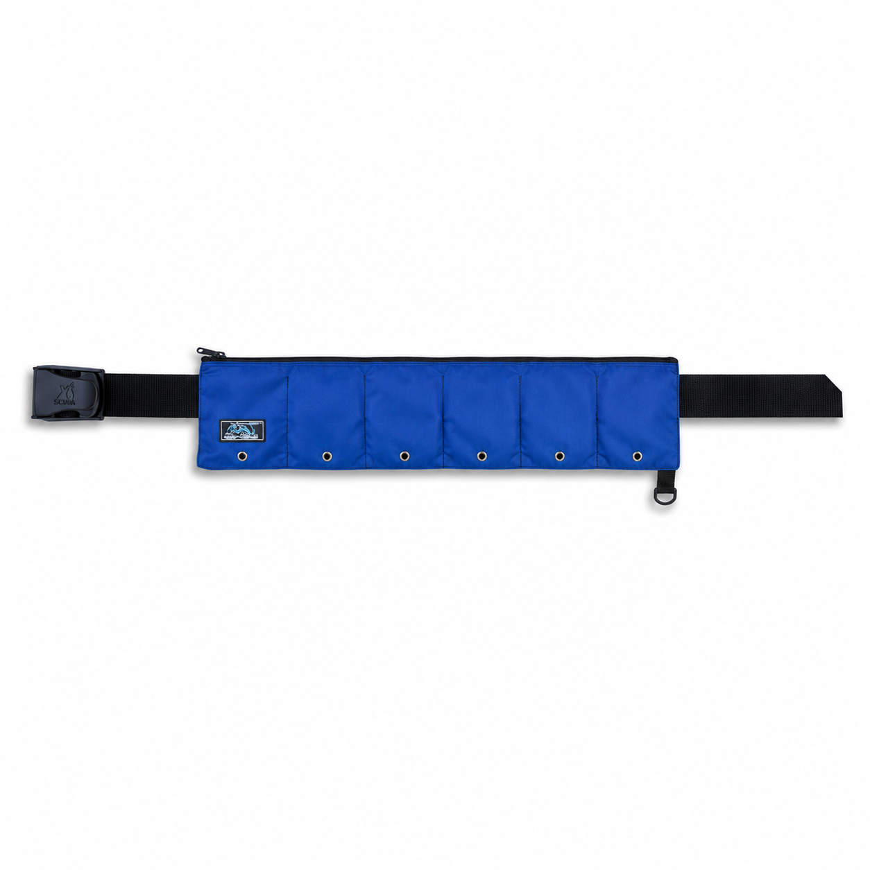 XS Scuba Zippered Pocket Weight Belt in blue, 6-pocket model