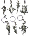 Solid Casted Pewter Keychain Sea Creatures Marine Animals