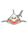 Wide Mouth Sharky Sticker for Your Car, Boat, or Home