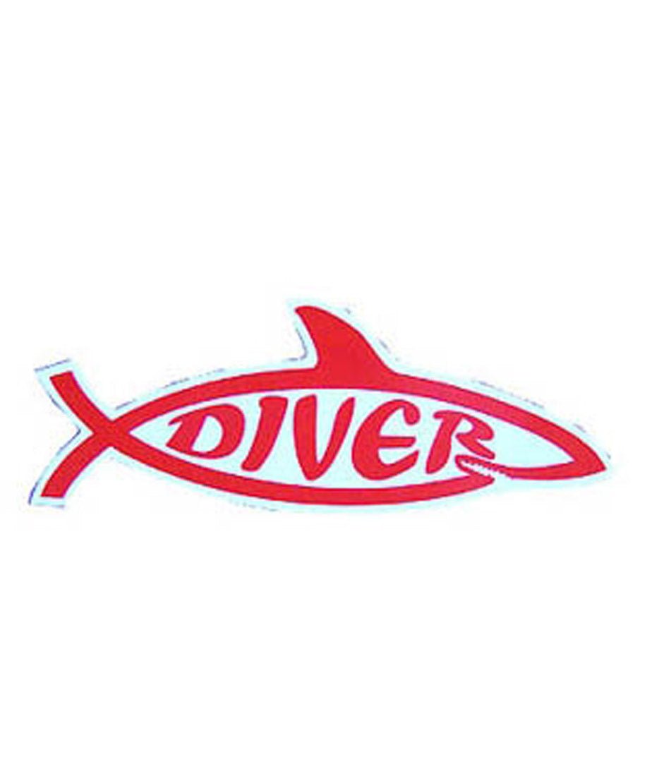 Trident Diver Shark Sticker 5x2