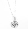 Small Compass Sterling Silver Charm Necklace Nautical Sailor Jewelry