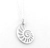 Nautilus Sterling Silver Charm Necklace Shell Ocean Inspired Jewelry