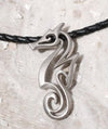 Big Blue Contemporary Pewter Seahorse Pendant on 18