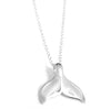 Whale Tail Stylized Sterling Silver Necklace Ocean Marine Jewelry Pendant
