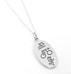 Triathlon Symbols Sterling Silver Charm Necklace Run Bike Swim Icons Jewelry