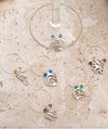 Big Blue Aquatics Contemporary Sterling Wine Charms Glass Markers - Set of 6