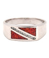 Dive Flag Ring Rhodium Plated Bronze Scuba Diver Jewelry