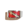Dive Flag Ring Rhodium Plated Bronze Scuba Diver Jewelry