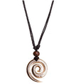 Koru Spiral Carved Maori Symbol Pendant Adjustable Necklace Jewelry