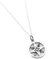 North Star Compass Sterling Silver Necklace Nautical Jewelry