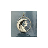Surfing Woman Sterling Silver Charm Necklace Pendant Jewelry