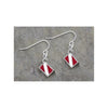 Big Blue Dive Flag Sterling Silver Drop Earrings