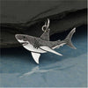 Great White Shark Sterling Silver Necklace Two-Tone Pendant Ocean Jewelry