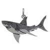 Great White Shark Sterling Silver Necklace Two-Tone Pendant Ocean Jewelry