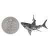 Great White Shark Sterling Silver Necklace Two-Tone Pendant Ocean Jewelry
