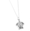 Sea Turtle Sterling Silver Sculptural Charm Pendant on Chain Ocean Theme