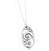Waves Sterling Silver Necklace Sculpted Pendant Ocean Inspired Oval
