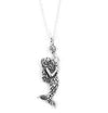 Mermaid Sterling Silver Sculptural Charm Pendant Necklace Ocean Theme Jewelry
