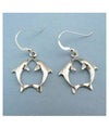 Kissing Dolphins Sterling Silver Earrings Ocean Theme Jewelry