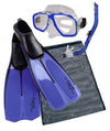 Akona Children's Snorkeling Set Wahoo Jr Mask, Snorkel, Pirate Fins and Mesh Bag