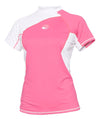 Bare Womens Short Sleeve PINK Watershirt Rash Guard with 50+ SPF UV Protection