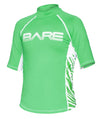 Bare Youth Green Short Sleeve Sunguard Rash Guard with 50+ SPF UV Protection