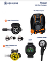 Aqua Lung Travel Package Pro HD Compact BCD, Helix Compact Pro Regulator and Octopus set, i330R, Pressure Gauge